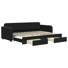 Sofa-lova vidaXL, 80x200 cm, juoda kaina ir informacija | Lovos | pigu.lt