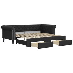 Sofa-lova vidaXL, 90x200 cm, juoda kaina ir informacija | Lovos | pigu.lt