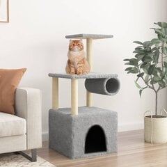 Draskyklė katėms su stovais vidaXL, šviesiai pilka, 109,5cm kaina ir informacija | Draskyklės | pigu.lt