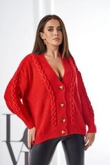 Megztinis moterims 26469, raudonas kaina ir informacija | Megztiniai moterims | pigu.lt
