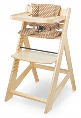 Krzesełko do karmienia drewniane Moby -System WOODY - kolor naturalne drewno olchowe цена и информация | Стульчики для кормления | pigu.lt