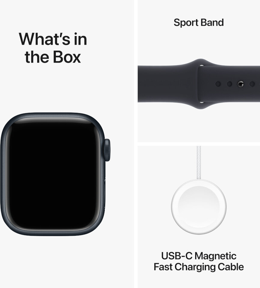 Apple Watch Series 9 GPS + Cellular 41mm Midnight Aluminium Case with Midnight Sport Band - M/L MRHT3KS/A kaina ir informacija | Išmanieji laikrodžiai (smartwatch) | pigu.lt