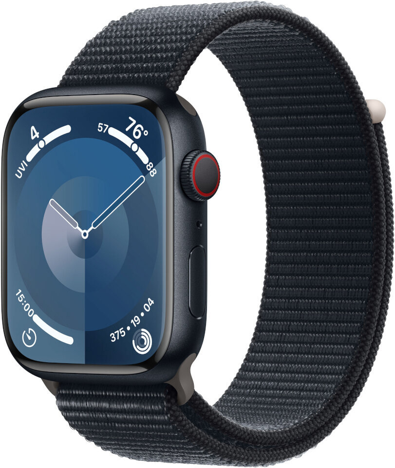 Apple Watch Series 9 45mm Midnight Aluminum/Midnight Sport Loop цена и информация | Išmanieji laikrodžiai (smartwatch) | pigu.lt