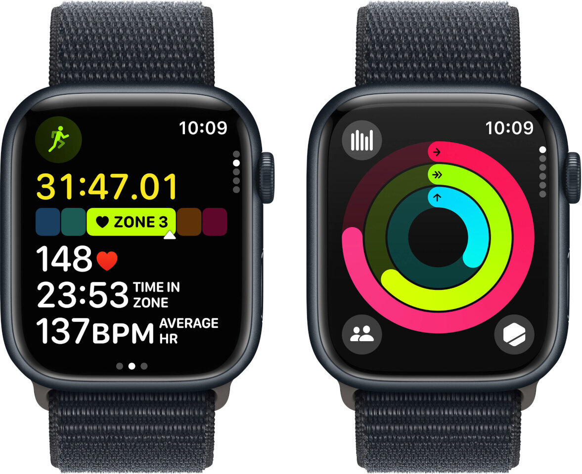 Apple Watch Series 9 45mm Midnight Aluminum/Midnight Sport Loop kaina ir informacija | Išmanieji laikrodžiai (smartwatch) | pigu.lt