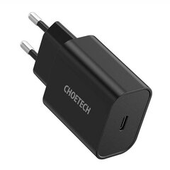 Mains charger Choetech Q5004 EU USB-C, 20W (black) цена и информация | Зарядные устройства для телефонов | pigu.lt