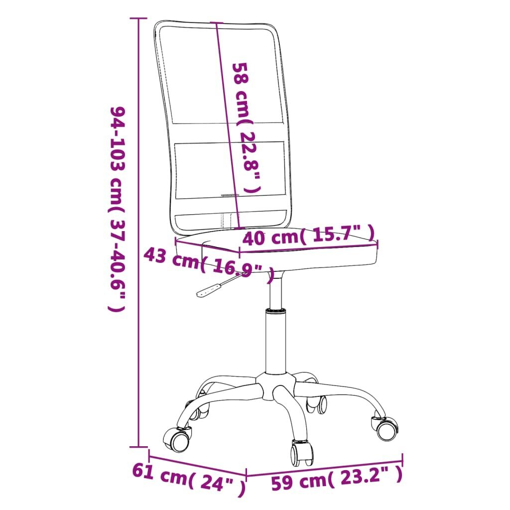 Biuro kėdė vidaXL, rožinė kaina ir informacija | Biuro kėdės | pigu.lt