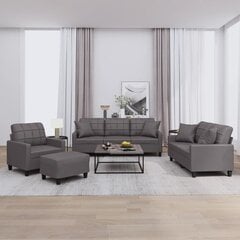 4 dalių sofos komplektas vidaXL, pilkas цена и информация | Диваны | pigu.lt