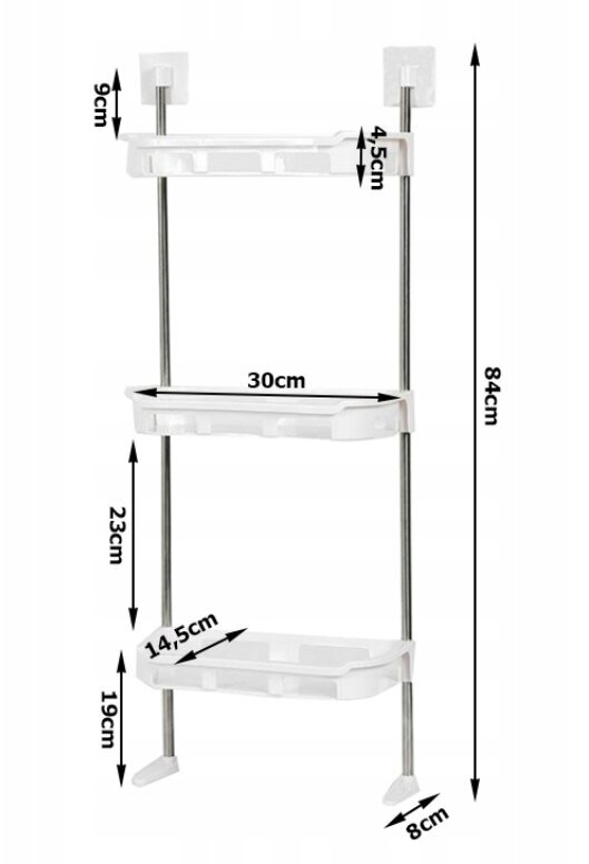 Vonios kambario lentyna spintelė tualetui, 3 lygių tualeto lentyna цена и информация | Vonios kambario aksesuarai | pigu.lt