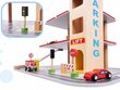 Medinė automobilių stovėjimo aikštelė su garažu Lulilo KX5853 kaina ir informacija | Žaislai berniukams | pigu.lt