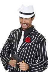 Gangsterio skrybėlė, balta kaina ir informacija | Karnavaliniai kostiumai | pigu.lt