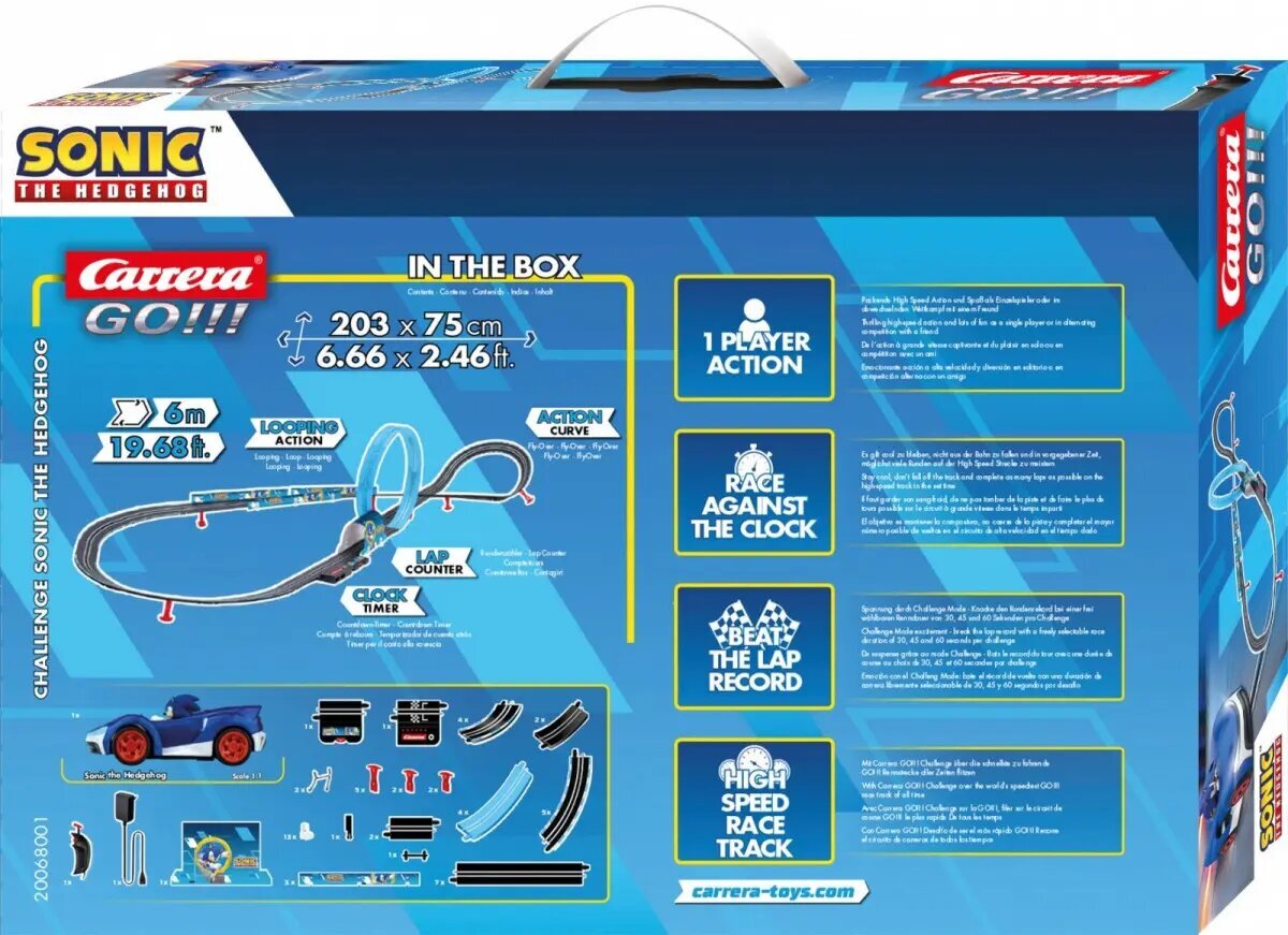 Lenktynių trasa Carrera Go Sonic Challenger, 6 m kaina ir informacija | Žaislai berniukams | pigu.lt