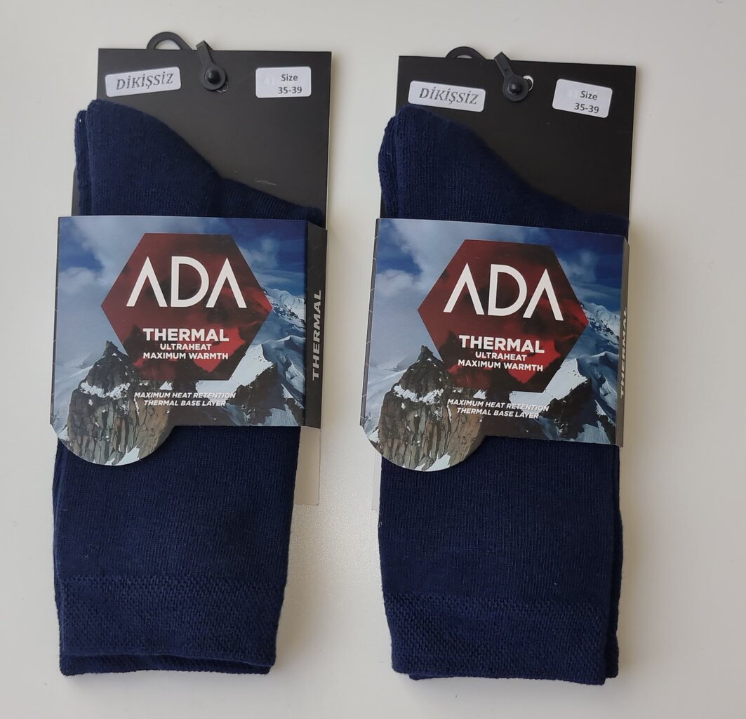 Termo kojinės unisex Ada 444001/644001, mėlynos, 2 poros kaina ir informacija | Moteriškos kojinės | pigu.lt