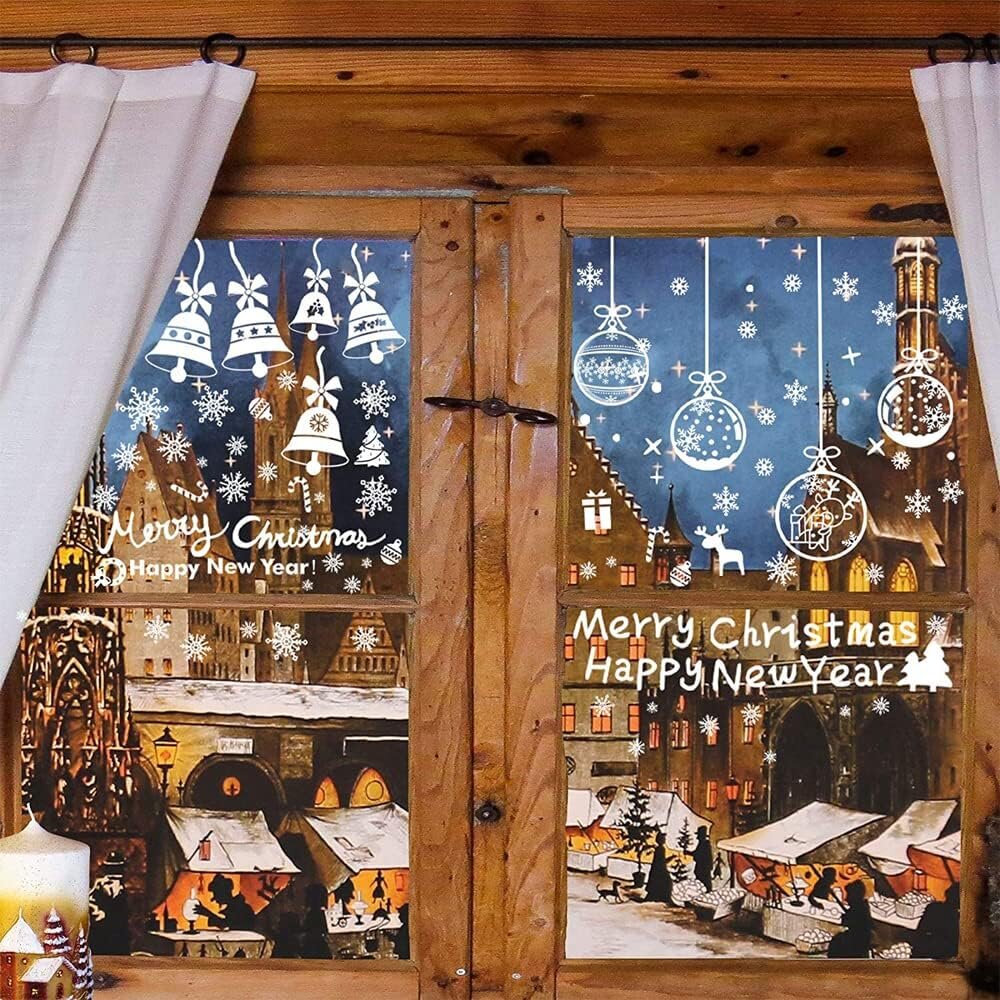 Lipnios kalėdinės langų dekoracijos, 8vnt kaina | pigu.lt