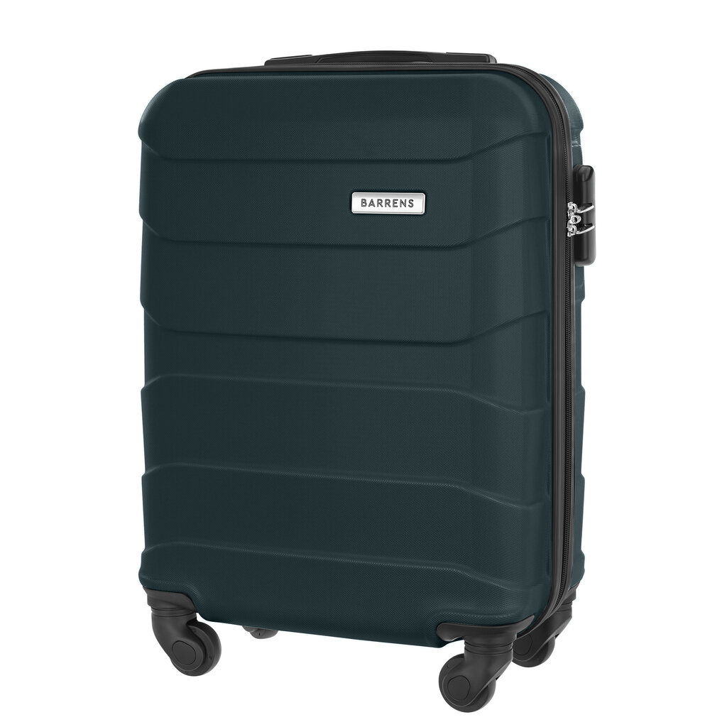 Mažas lagaminas Barrens, S, 34 L, žalias kaina ir informacija | Lagaminai, kelioniniai krepšiai | pigu.lt