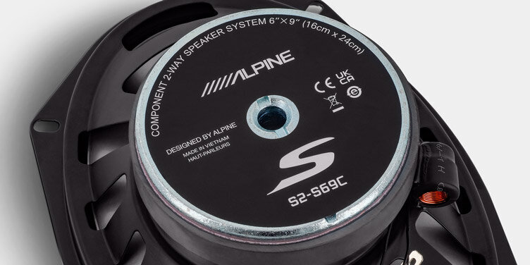 Alpine S2-S69C, juodas kaina ir informacija | Automobiliniai garsiakalbiai | pigu.lt