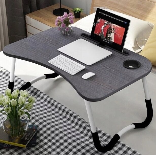 Sulankstomas kompiuterio stalas, juodas kaina ir informacija | Kompiuteriniai, rašomieji stalai | pigu.lt