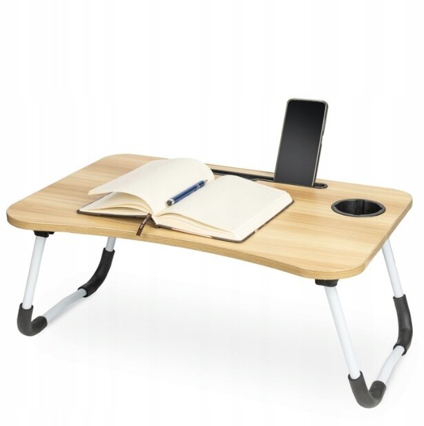 Sulankstomas kompiuterio stalas, rudas kaina ir informacija | Kompiuteriniai, rašomieji stalai | pigu.lt