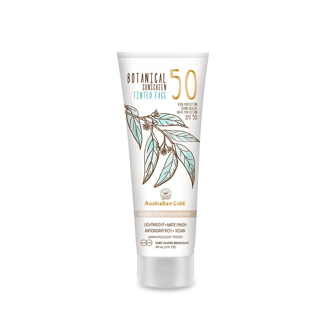 Apsauginė emulsija nuo saulės Australian Gold Botanical SPF 50 Tinted Face Fair- Light, 89 ml kaina ir informacija | Kremai nuo saulės | pigu.lt