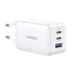 Ugreen CD244 65W USB-A | 2x USB-C GaN fast charger - white цена и информация | Зарядные устройства для телефонов | pigu.lt