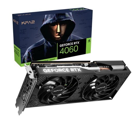 KFA2 GeForce RTX 4060 1-Click OC 2X (46NSL8MD8LOK) цена и информация | Vaizdo plokštės (GPU) | pigu.lt