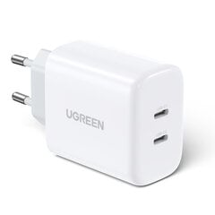 Зарядное устройство UGREEN CD243, 2x USB-C, 40 Вт (белое) цена и информация | Зарядные устройства для телефонов | pigu.lt