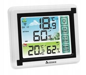 Bevielė orų stotelė su spalvotu ekranu Izoxis 15746 kaina ir informacija | Meteorologinės stotelės, termometrai | pigu.lt