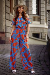 Laisvalaikio kombinezonas moterims Roco Fashion LKK182610.2677, mėlynas/raudonas kaina ir informacija | Moteriški kombinezonai | pigu.lt