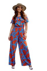 Laisvalaikio kombinezonas moterims Roco Fashion LKK182610.2677, mėlynas/raudonas kaina ir informacija | Moteriški kombinezonai | pigu.lt