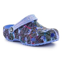 Šlepetės vaikams Crocs Classic Butterfly Clog SW9912148198, mėlynos kaina ir informacija | Šlepetės, kambario avalynė vaikams | pigu.lt