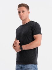 Marškinėliai vyrams Ombre Clothing AMD123058.1900, juodi цена и информация | Мужские футболки | pigu.lt