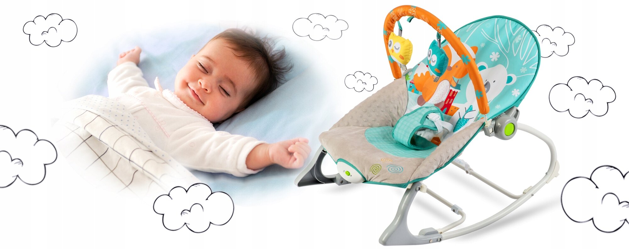 Kūdikio supynės su vibracija Ricokids kaina ir informacija | Gultukai ir sūpynės | pigu.lt