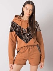 dunkelbeiges damen-толстовка-set mit oversize-толстовка цена и информация | Спортивная одежда женская | pigu.lt