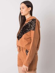 dunkelbeiges damen-толстовка-set mit oversize-толстовка цена и информация | Спортивная одежда женская | pigu.lt