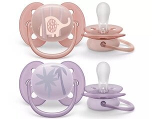 Пустышка Philips Avent Ultra Soft, 0-6 месяцев, 2 шт. цена и информация | Пустышки | pigu.lt