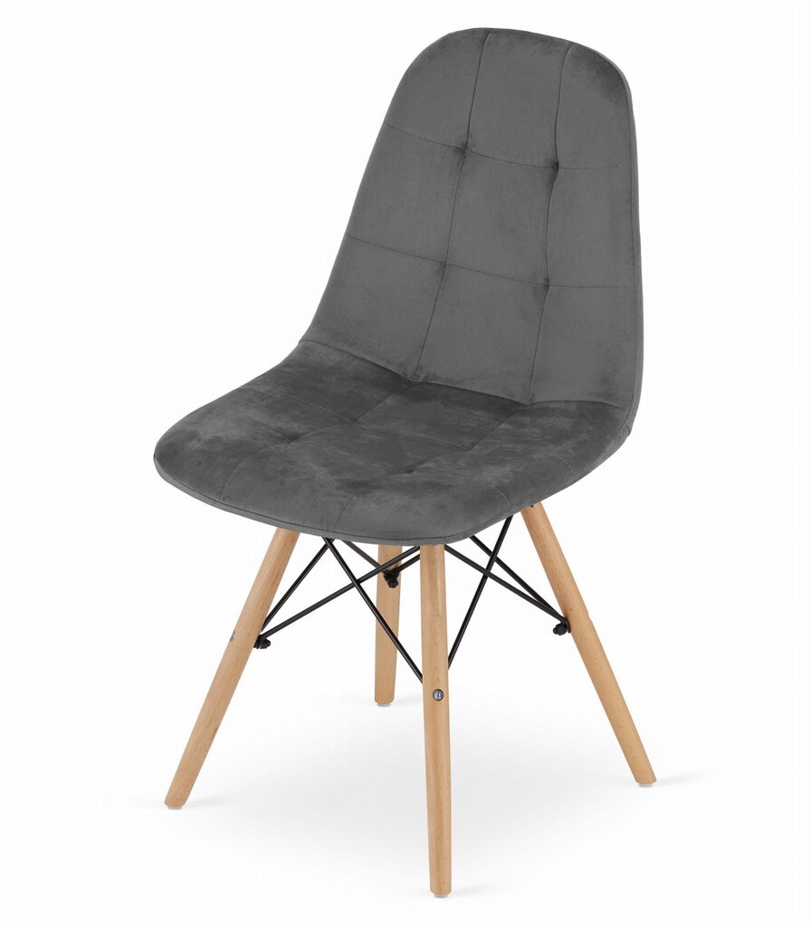 2-ių kėdžių komplektas Leobert Dumo, pilkas/rudas kaina ir informacija | Virtuvės ir valgomojo kėdės | pigu.lt