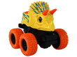 Žaislinis dinozauro automobilis Lean Toys, geltonas/oranžinis, 13x12x11,5 cm kaina ir informacija | Žaislai berniukams | pigu.lt