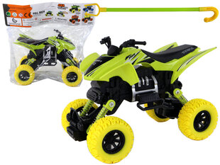Žaislinis keturratis XC Lean Toys, žalias/geltonas, 16x11x10 cm kaina ir informacija | Žaislai berniukams | pigu.lt