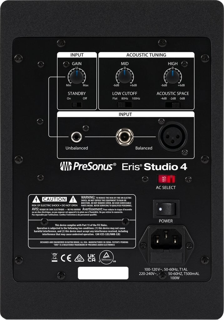 Monitorinė kolonėlė PreSonus Eris Studio 4 EU kaina ir informacija | Garso kolonėlės | pigu.lt