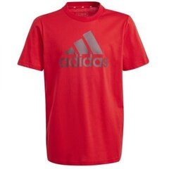 Adidas marškinėliai berniukams Big logo tee IJ6262 SW997135.8331, raudoni цена и информация | Рубашки для мальчиков | pigu.lt