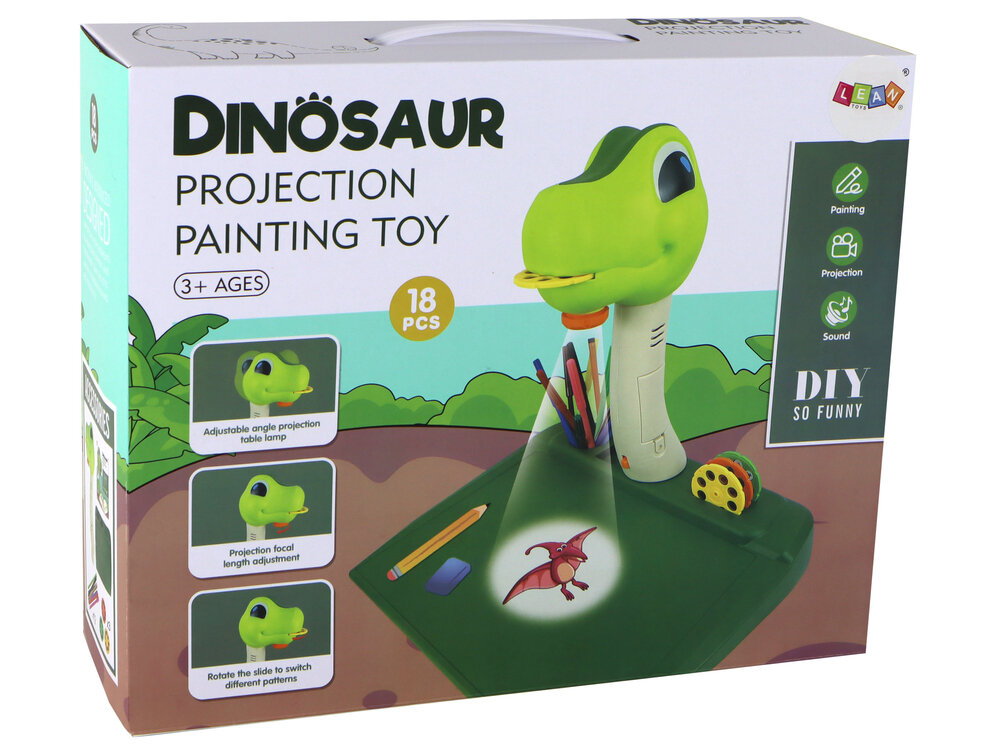 Piešimo projektorius dinozauras su garsais цена и информация | Piešimo, tapybos, lipdymo reikmenys | pigu.lt