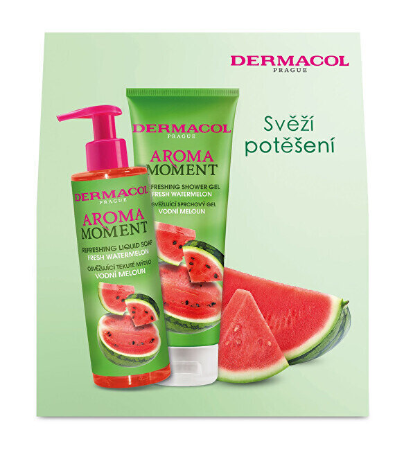 Kūno priežiūros dovanų rinkinys Dermacol Aroma Ritual Watermelon moterims: dušo žėlė, 250 ml + skystas muilas, 250 ml kaina ir informacija | Dušo želė, aliejai | pigu.lt