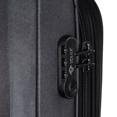 idutinis minkštas lagaminas Solier, M, pilkas kaina ir informacija | Lagaminai, kelioniniai krepšiai | pigu.lt