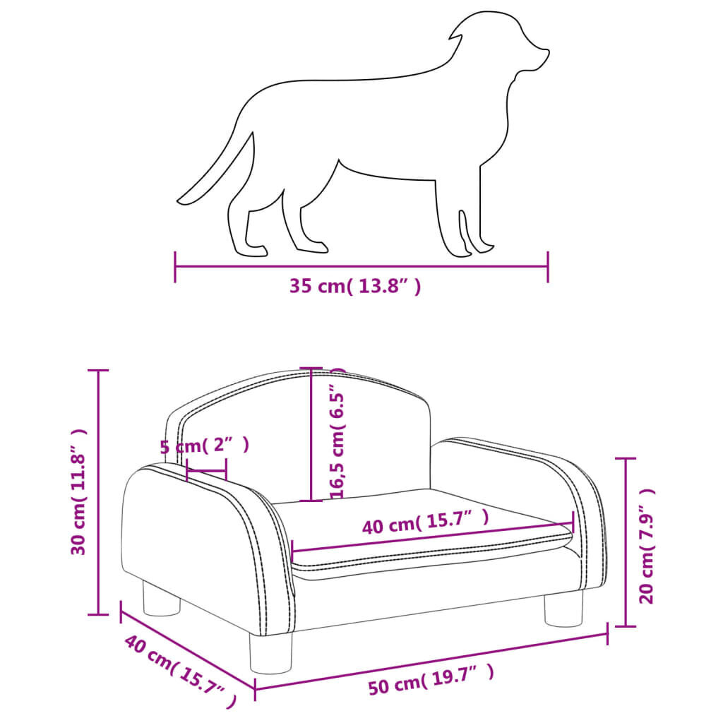 Lova šunims VidaXL 50x40x30cm, balta цена и информация | Guoliai, pagalvėlės | pigu.lt