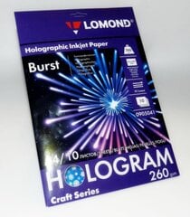 Fotopopierius Lomond Hologram Techno Art Photo Paper Burst 260 g/m2 A4, 10 lapų kaina ir informacija | Priedai fotoaparatams | pigu.lt