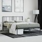 Metalinis lovos rėmas su galvūgaliu vidaXL, 140x200 cm, juodas kaina ir informacija | Lovos | pigu.lt