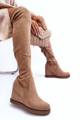 Ilgaauliai moterims Step in style LKK185577, smėlio spalvos kaina ir informacija | Aulinukai, ilgaauliai batai moterims | pigu.lt