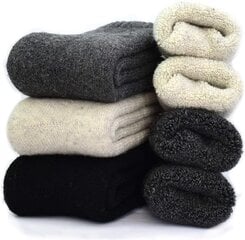 Теплые шерстяные унисекс носки, 3 пары, серые/черные/белые цена и информация | Мужские носки | pigu.lt