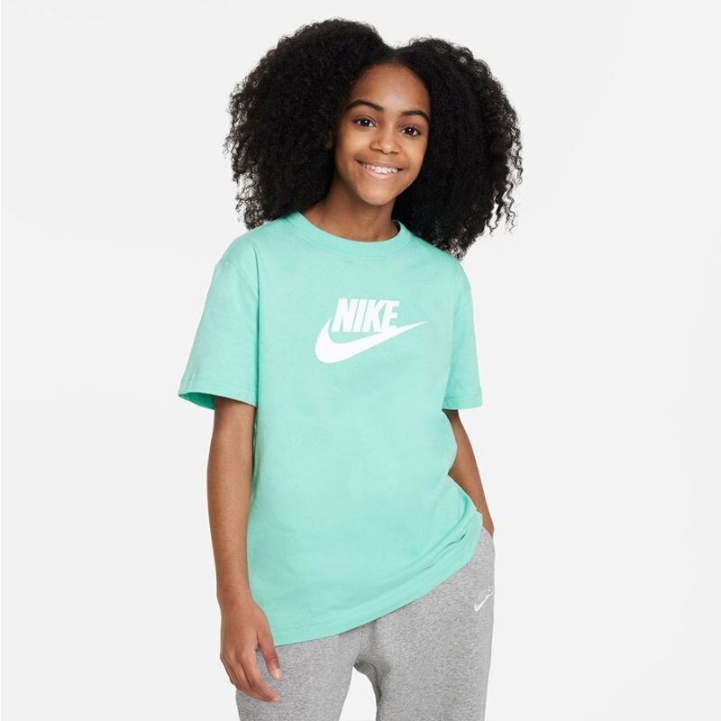 Nike marškinėliai mergaitėms Sportswear FD0928-349 SW1002601.8490, žali цена и информация | Marškinėliai mergaitėms | pigu.lt