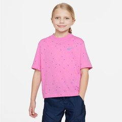 Nike marškinėliai mergaitėms Sportswear FD5366-620 SW1002602.8490, rožiniai цена и информация | Футболка для девочек | pigu.lt