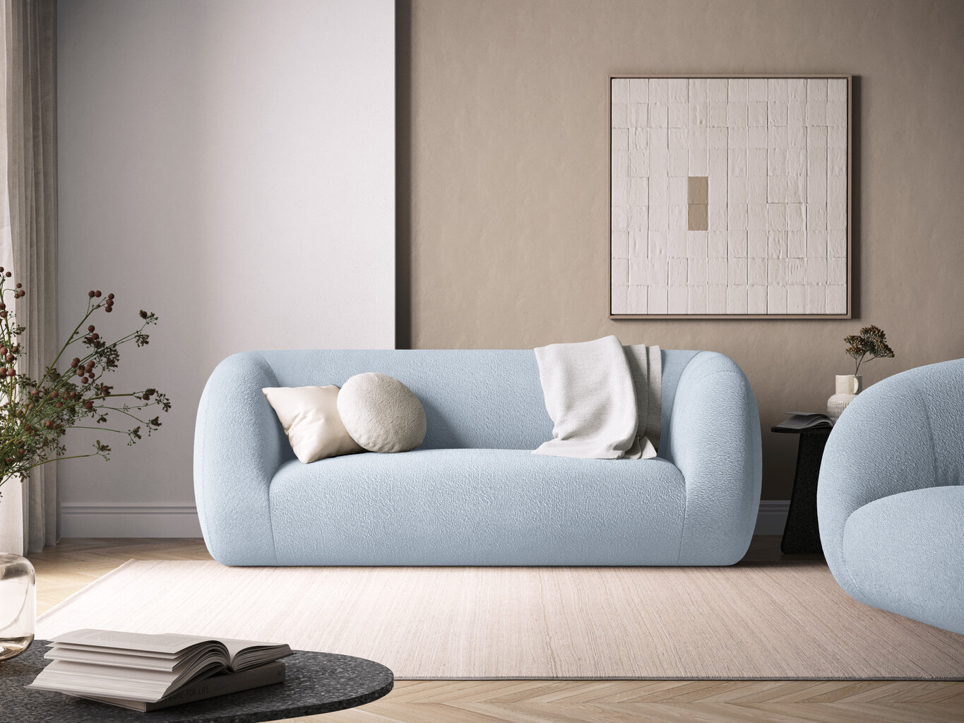 Sofa Cosmopolitan Design Essen, mėlyna kaina ir informacija | Sofos | pigu.lt